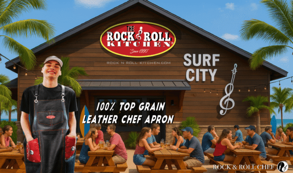 FUN FUN FUN - 100% Top Grain Leather Chef Apron by The Rock & Roll Chef® - Image 4